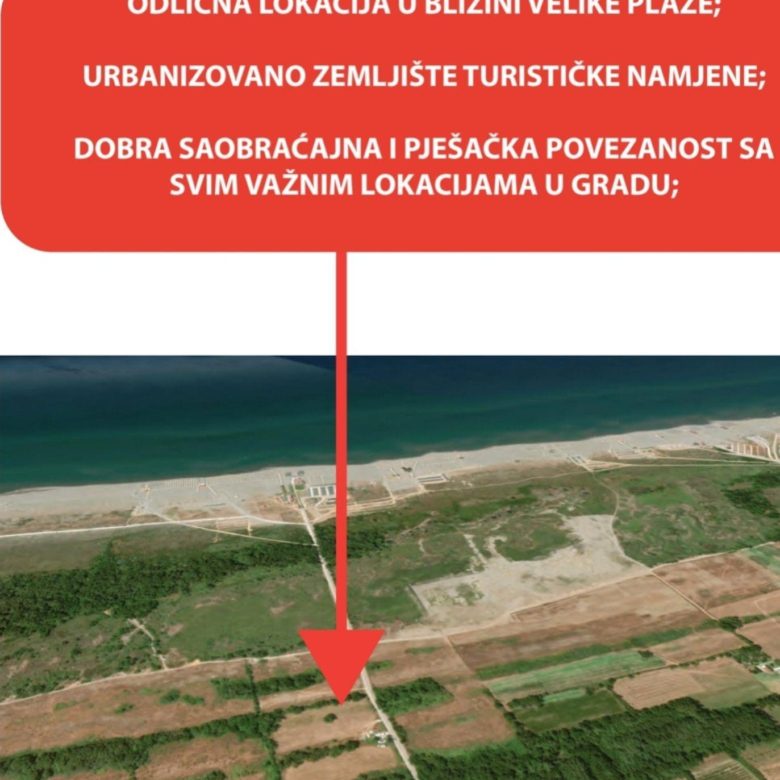Seafront land plot for sale in Ulcinj
