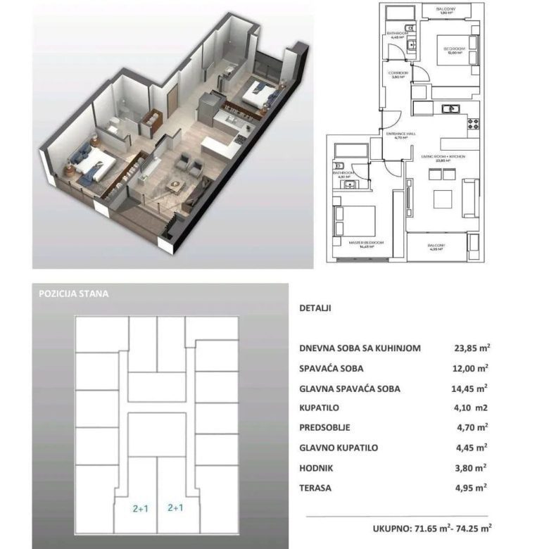 Spacious 2-Bedroom Apartment with Sea Views — Montenegro