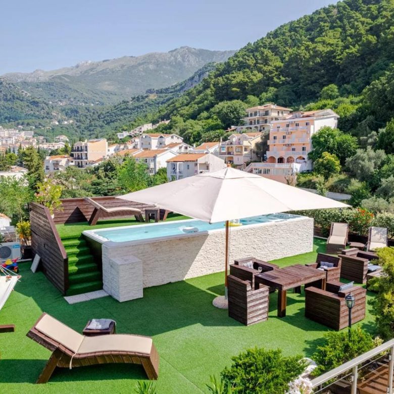 Penthouse for Sale in Budva – Luxury Rooftop Villa with Pool & Sea View — Montenegro