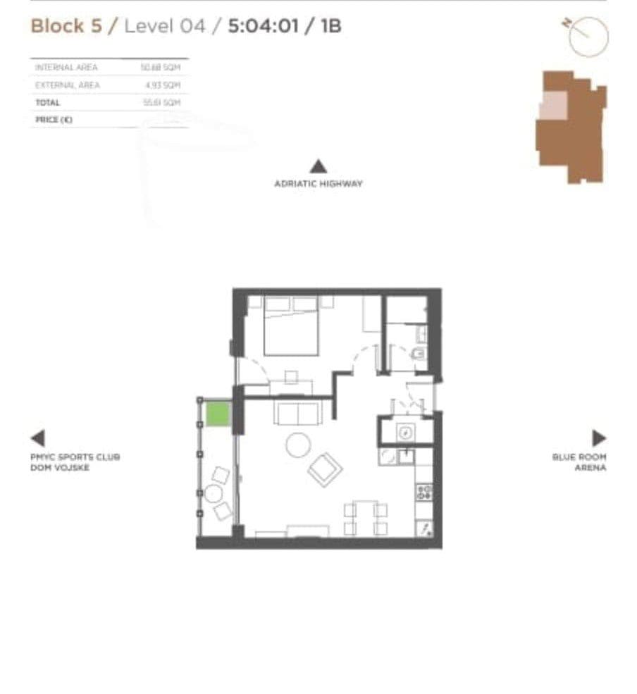 🏡 Apartment for Sale in Boka Place Tivat – 55 m² — Montenegro