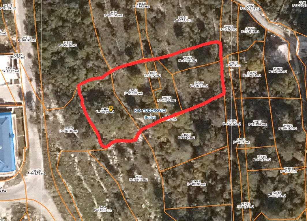 Sea View Land in Tudorovići Budva – 1,262 m² Prime Plot — Budva