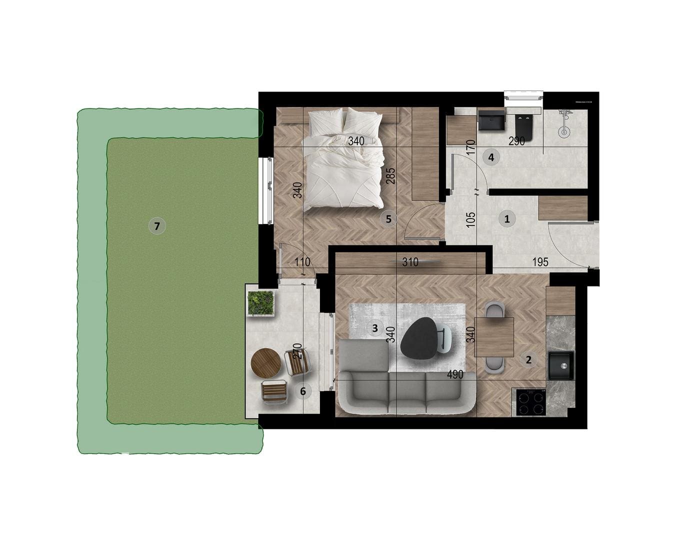 New 1-Bedroom Apartment for Sale in Šušanj Bar  | 40m² + 18m² Private Outdoor Area — Montenegro